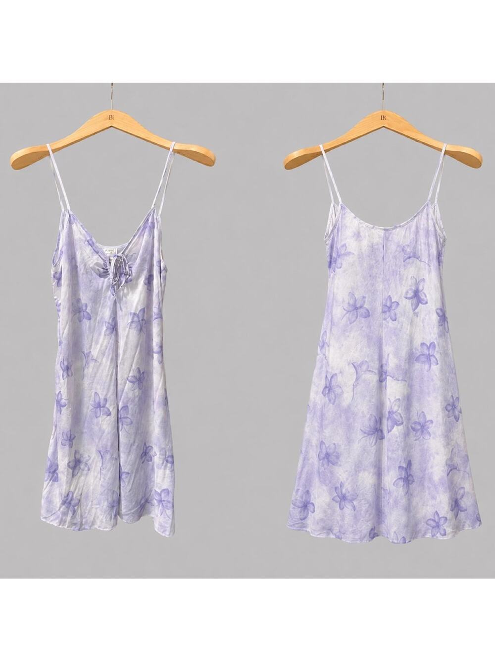 Vintage CASH Y2K Light Blue Floral Slip Dress Womens Size M